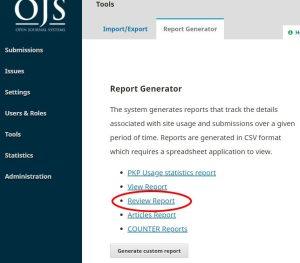 OJS Review Report Generator