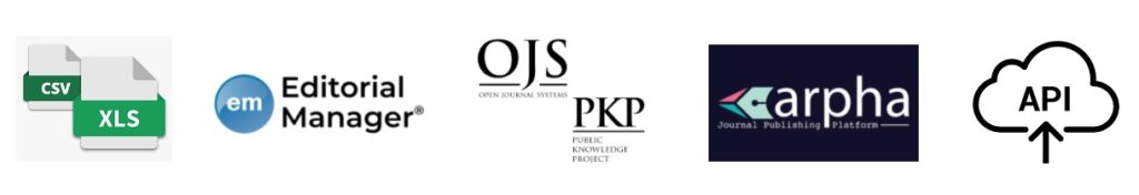 CSV Import Editorial Manager Aries Systems PKP Open Journal Systems OJS 3 Arpha Pensoft ReviewerCredits API