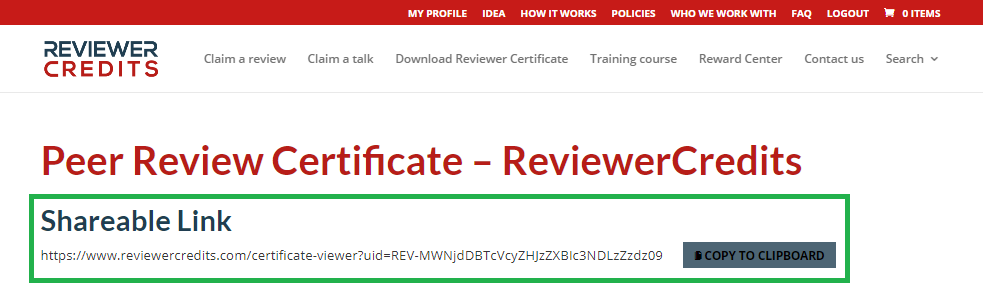 shareable certificate