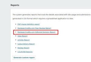 Open Journal Systems Editorial Decision Report