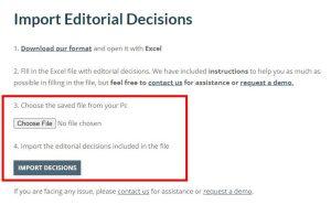 Import Editorial Decisions RC