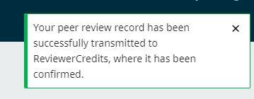 Peer review sent from OJS to Reviewer Credits